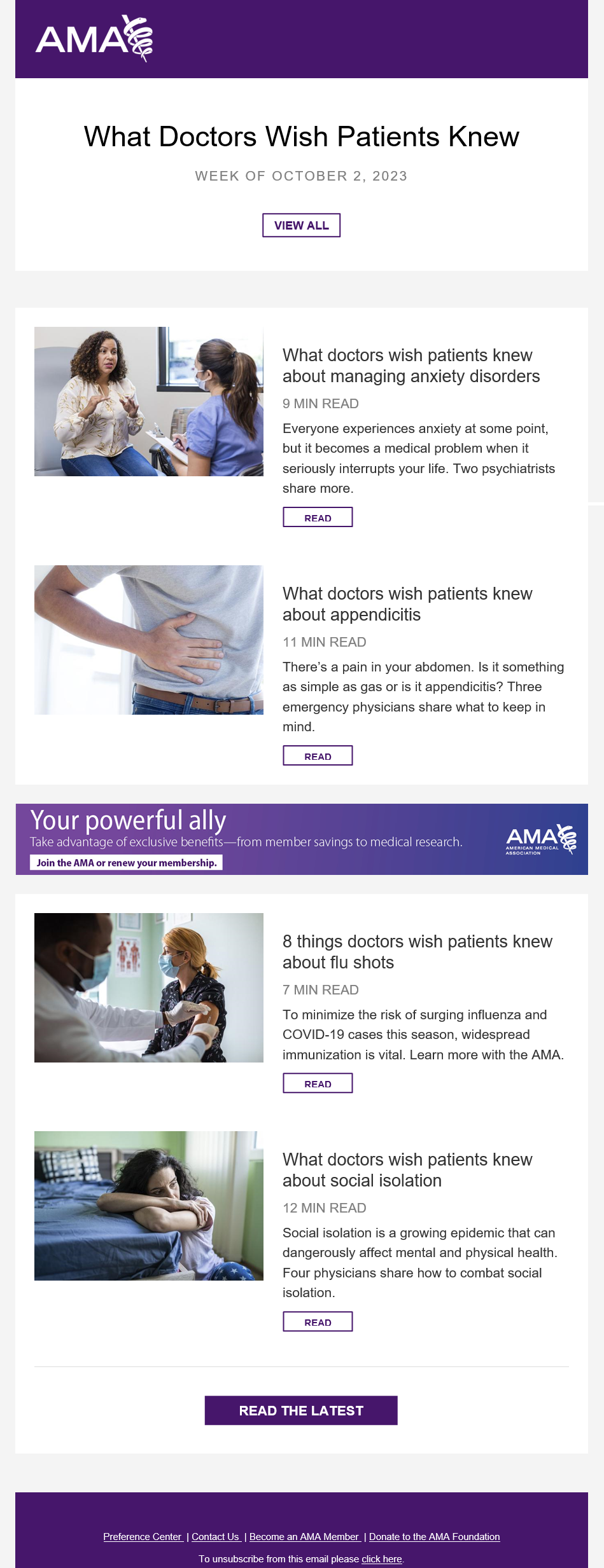 What Doctors Wish Patients Knew newsletter sample