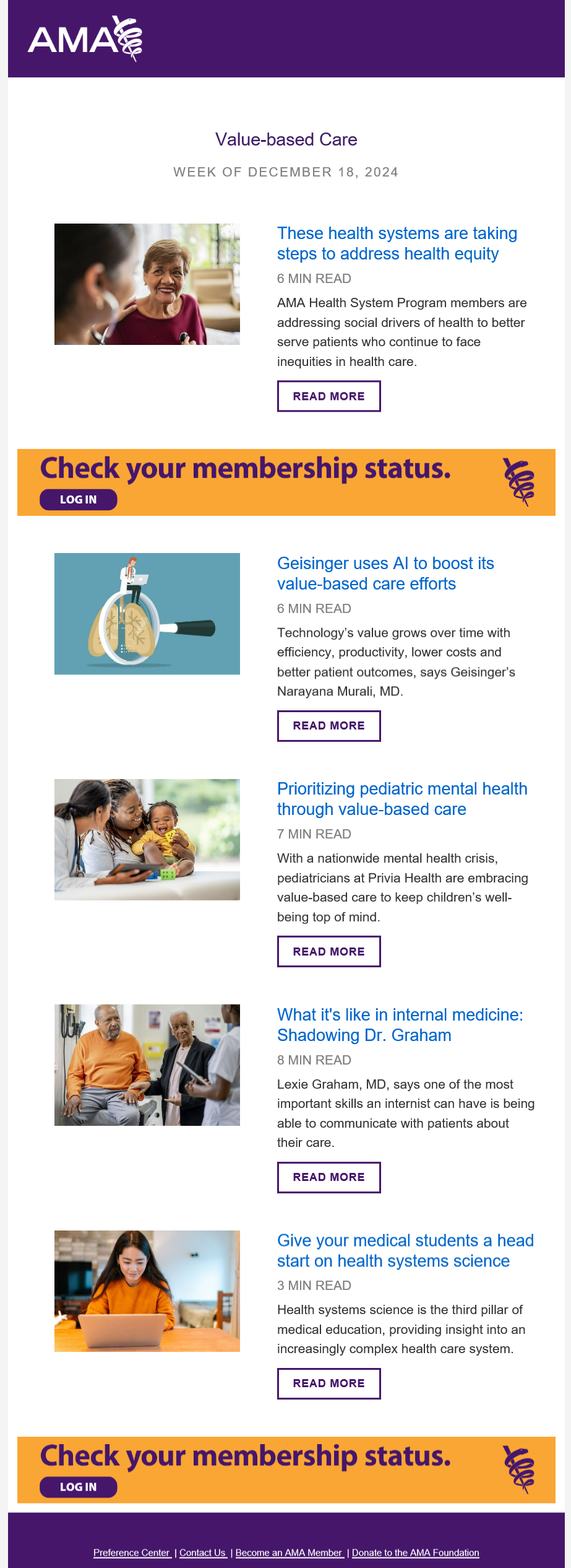 Value-based care newsletter sample