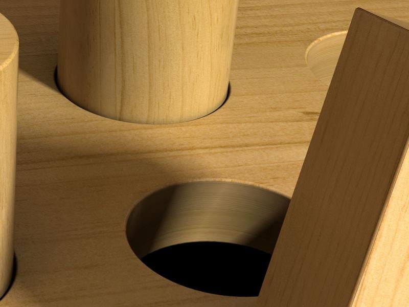 A square peg forced into a round hole. 