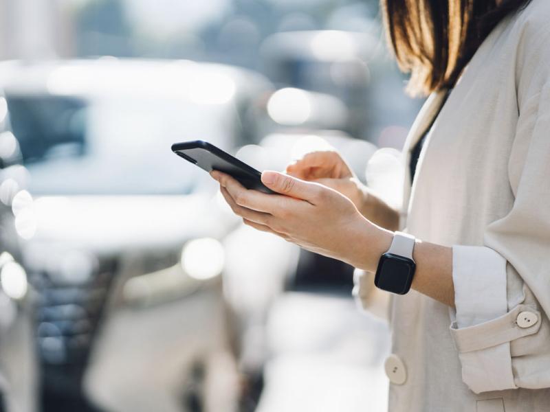 Person holding a smartphone