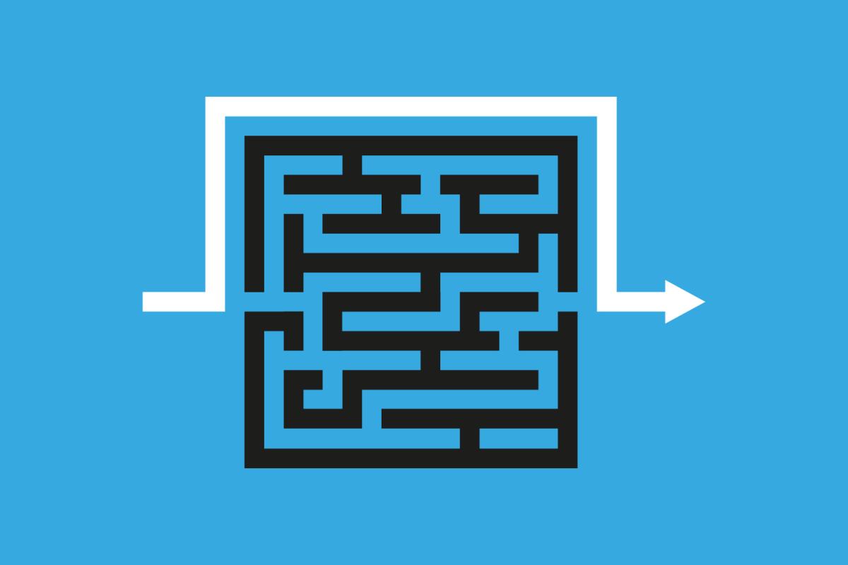 Showing path that bypasses maze