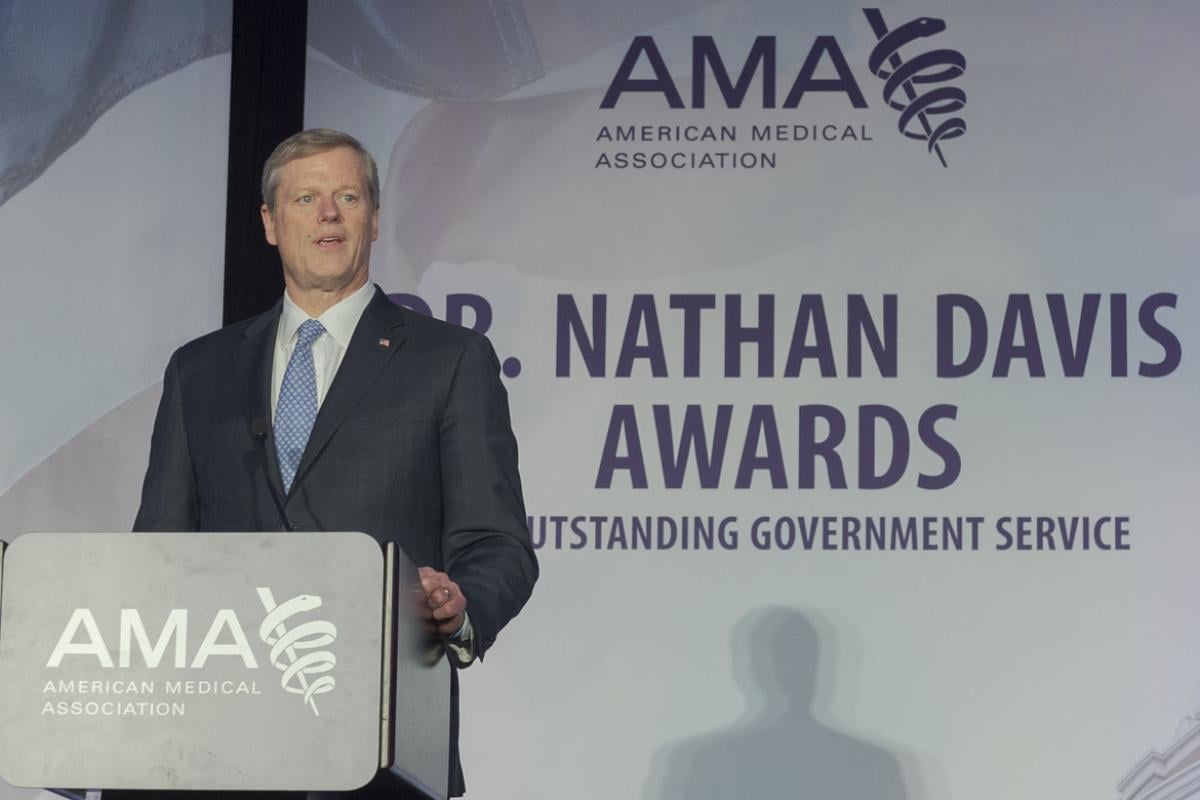 Charlie Baker, recipient of AMA Nathan Davis Award