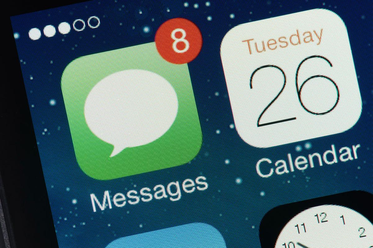 Smart phone showing messages inbox