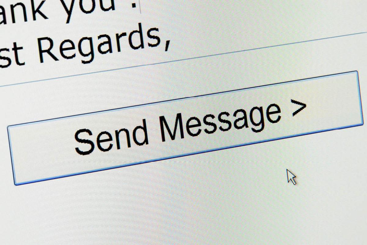 Send Message button in email