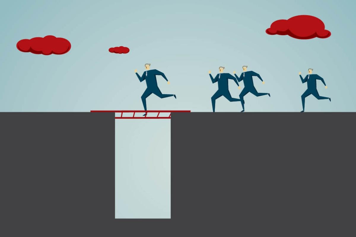 Illustration of running over a gap