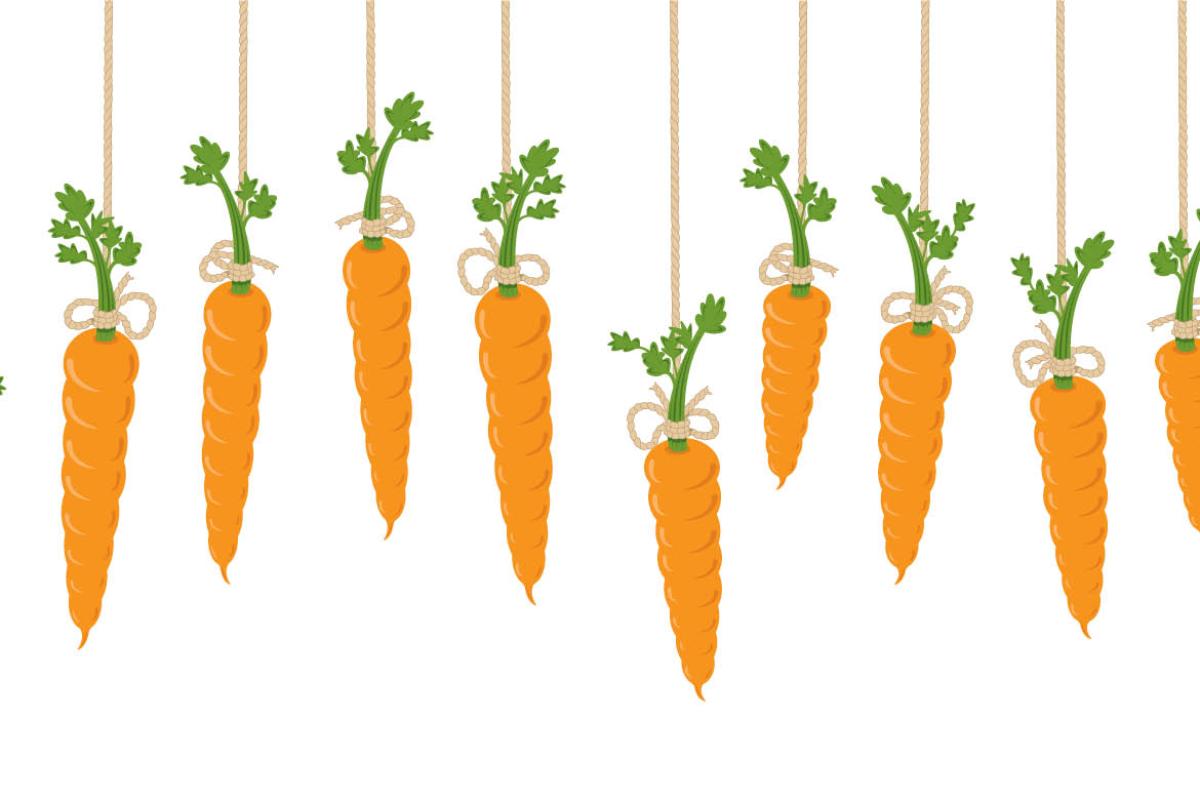 Graphic of dangling carrots