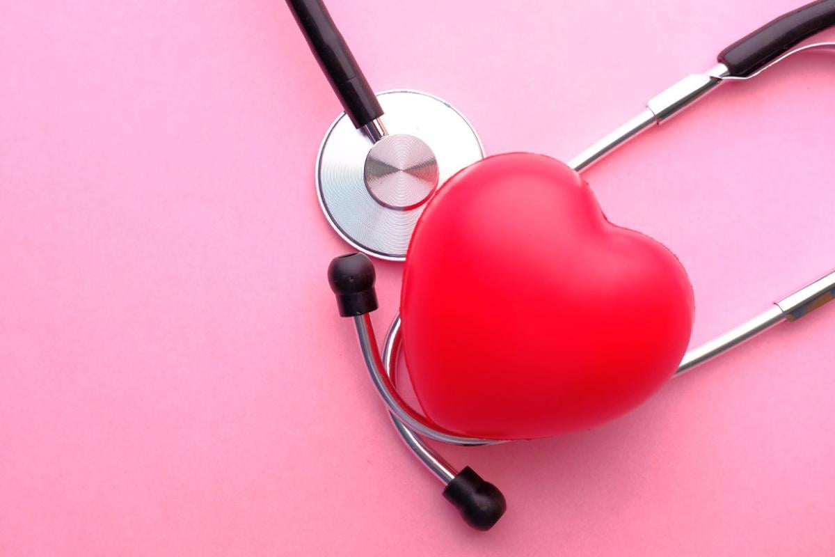 Heart on stethoscope
