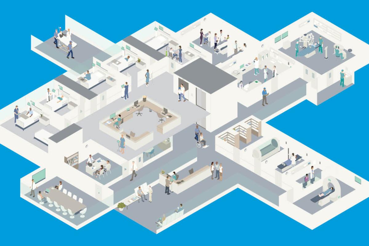 Graphic of a hospital layout