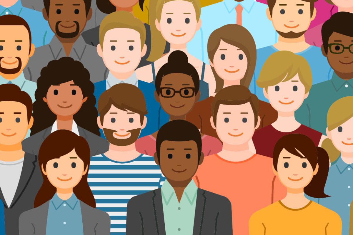 Graphic of a diverse group of people
