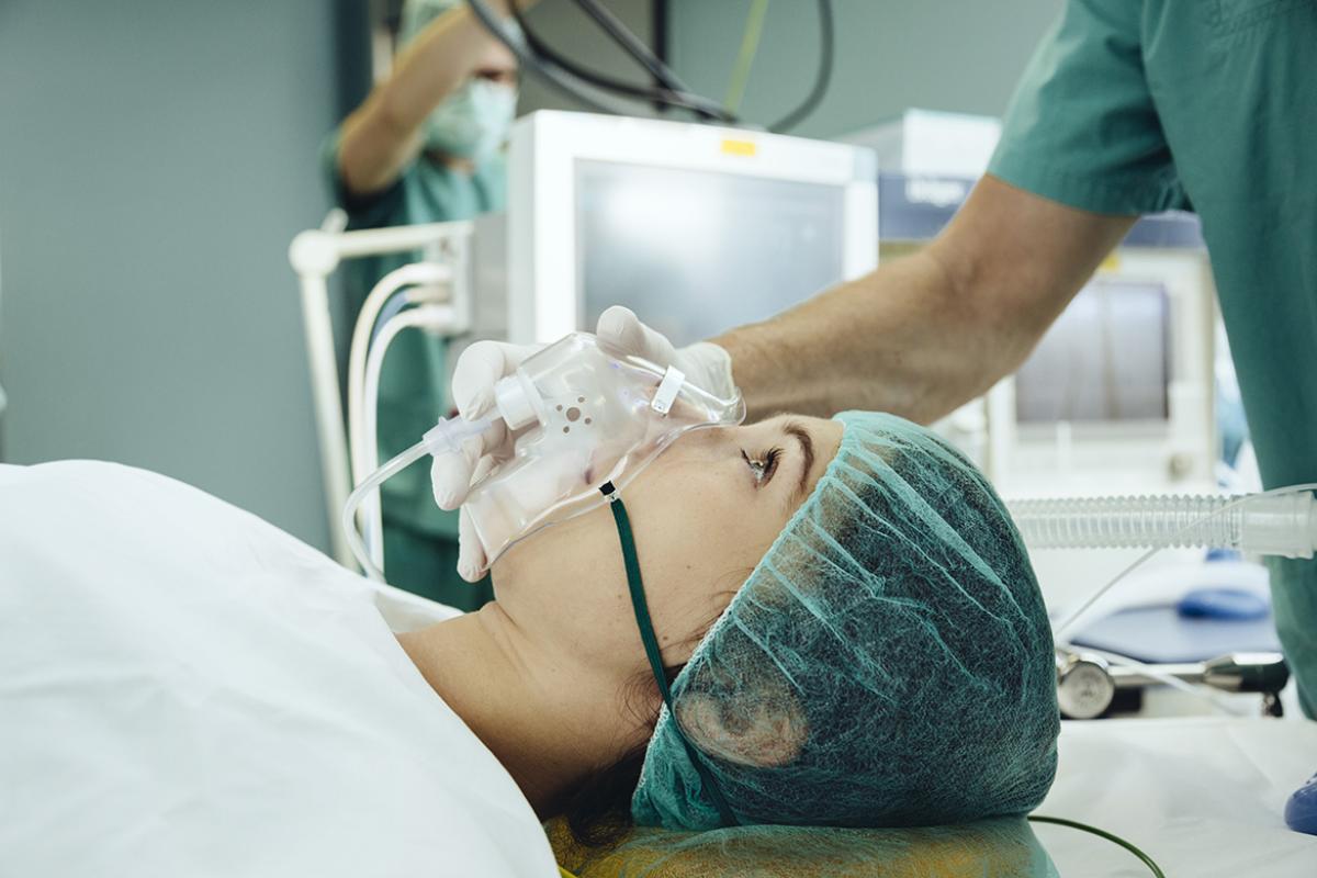 Patient receiving anesthesia