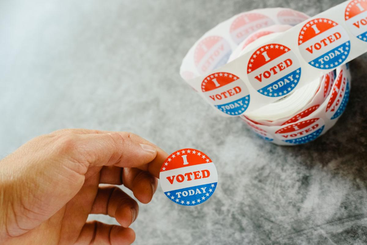 Stickers with the words "I voted"