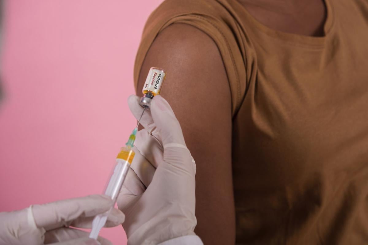 Patient receiving a vaccine