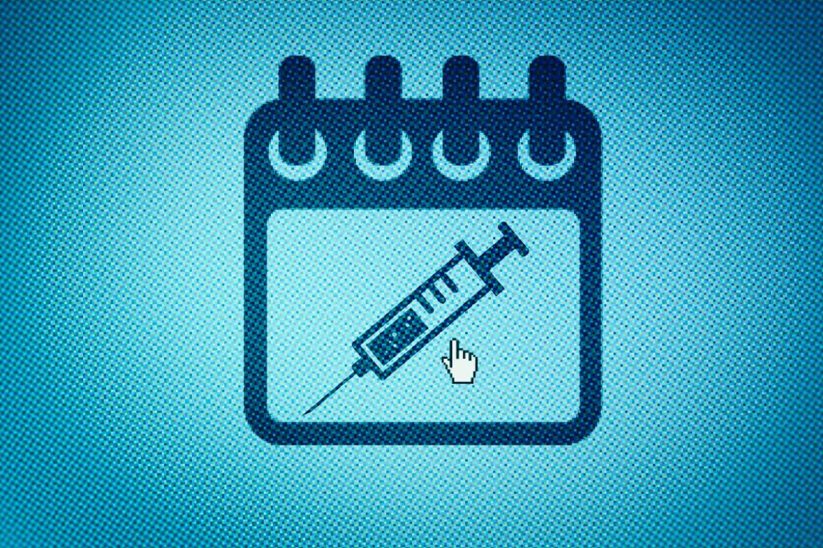 Computer icon of calendar with needle