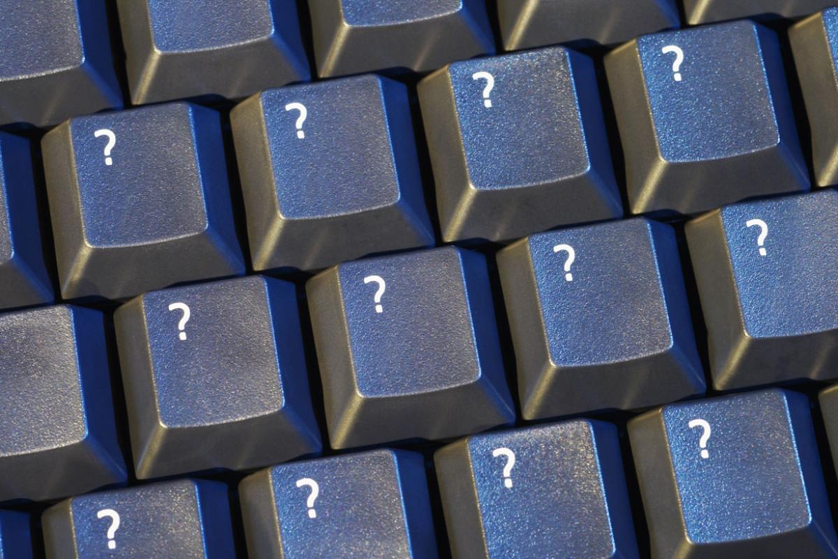 Keyboard with question marks