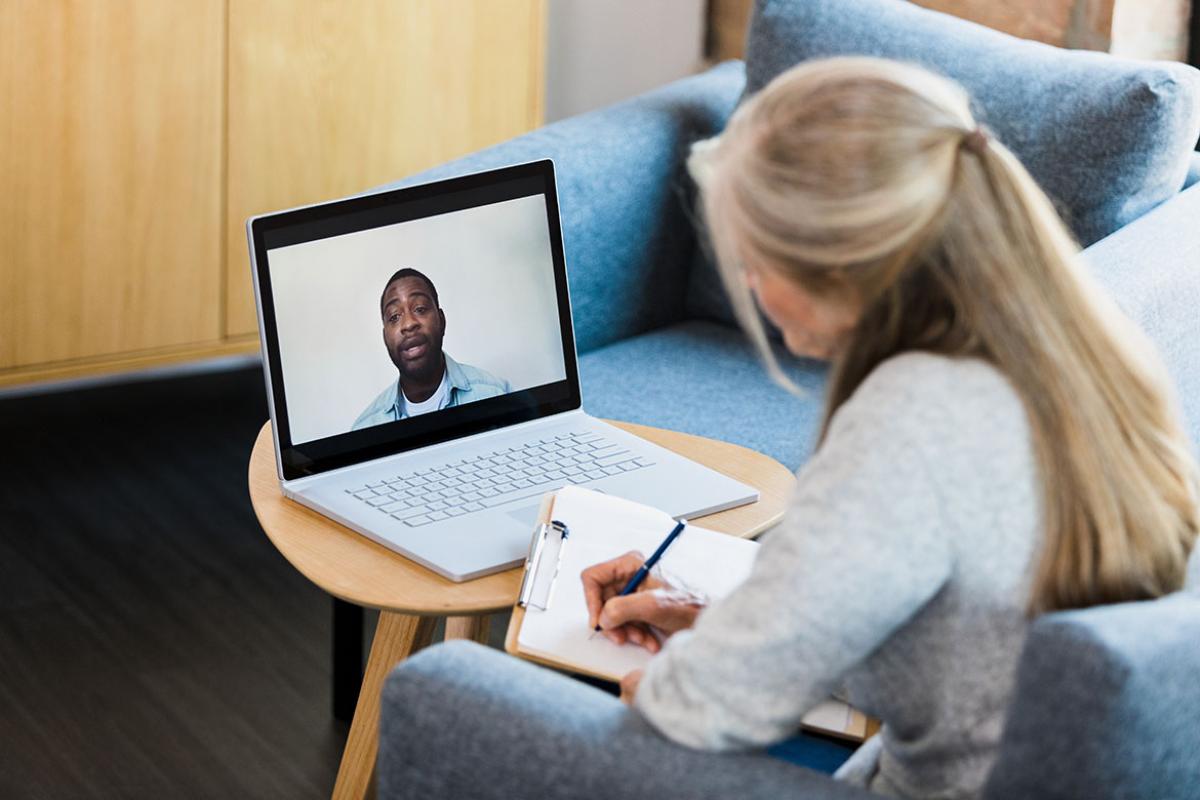 Person in a virtual meeting