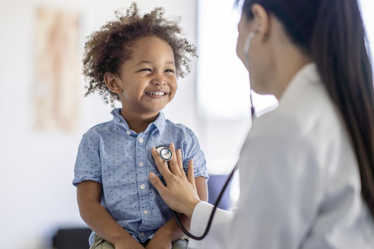 Smiling young patient at a pediatrician appointment