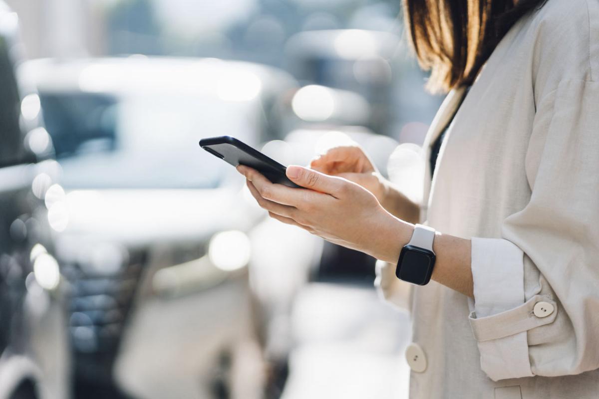 Person holding a smartphone