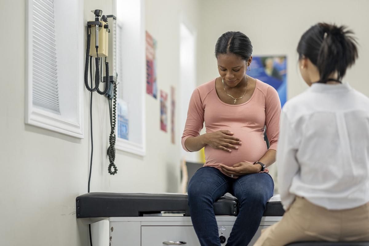 Pregnant woman during an appointment with physician