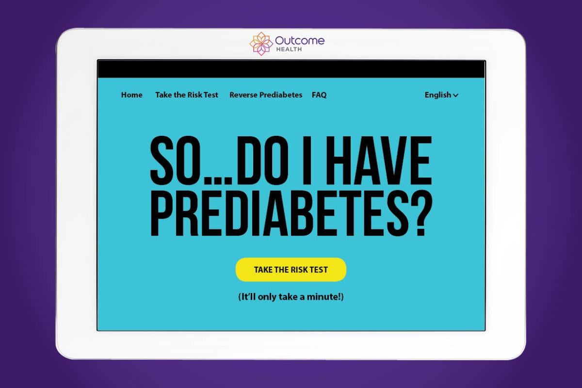Vector image of tablet asking about prediabetes. 