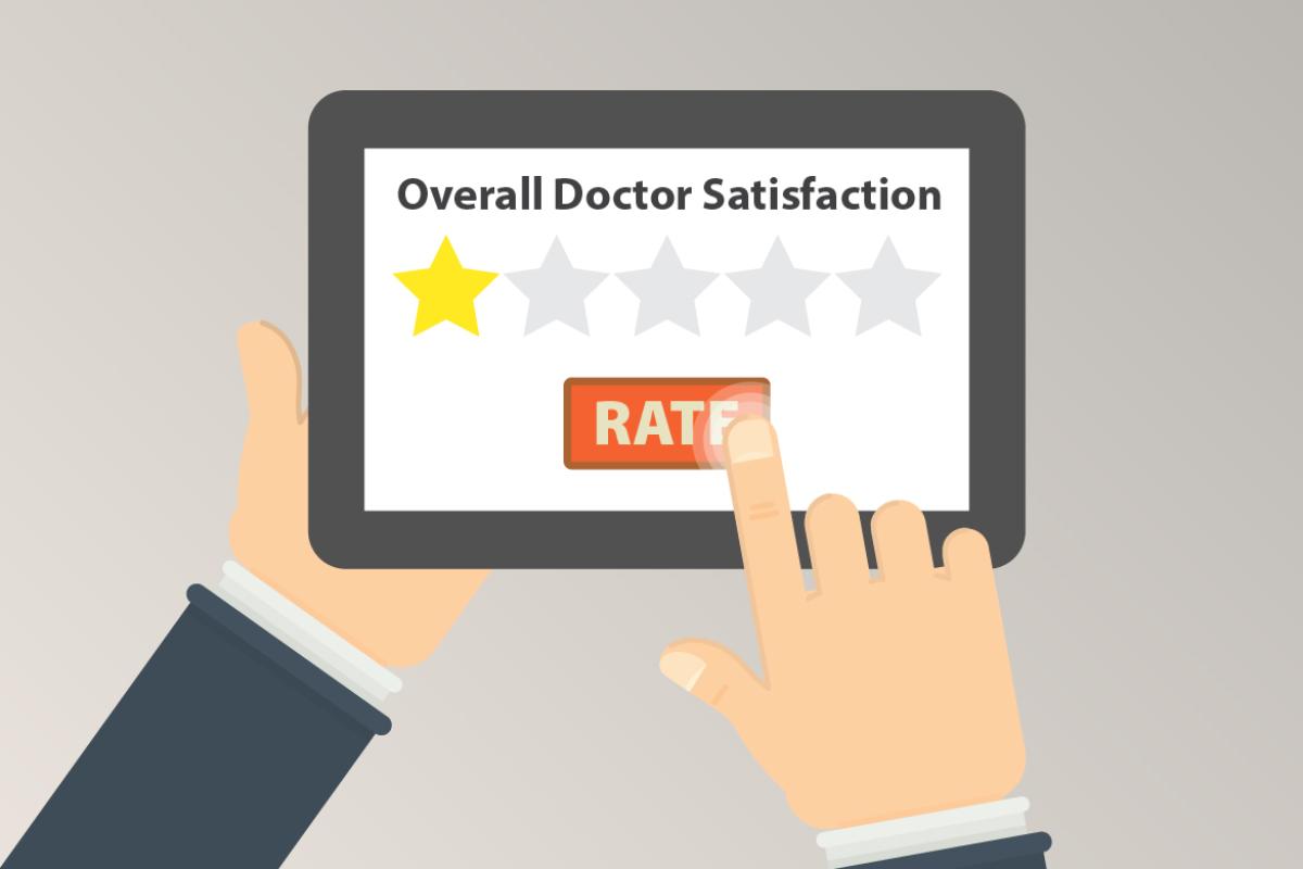 Graphic of an online rating being entered. 