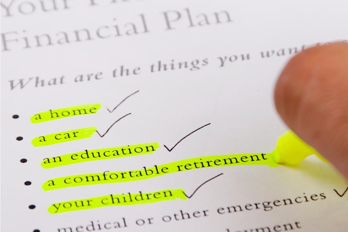 Close-up of a medical student's financial plan. 