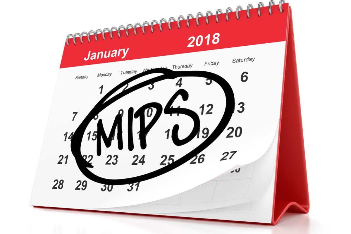Calendar for January 2018 with MIPS written and circled on it. 