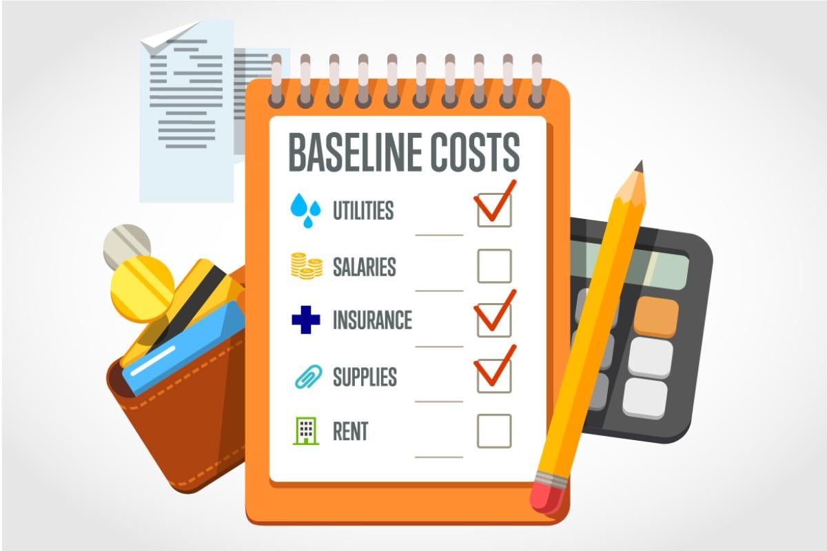 Graphic list of baseline costs. 